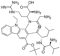 tert-butyloxycarbonyl-valyl-leucyl-glycyl-arginine-3-amino-9-ethylcarbazole 구조식 이미지