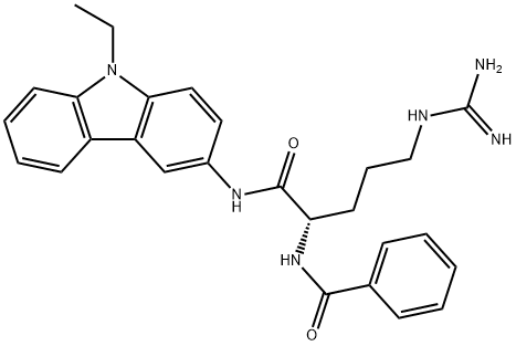 N-[(1S)-4-(diaminomethylideneamino)-1-[(9-ethylcarbazol-3-yl)carbamoyl ]butyl]benzamide Structure