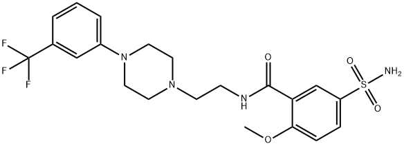 2-Methoxy-5-sulfamoyl-N-[2-[4-(3-trifluoromethylphenyl)-1-piperazinyl]ethyl]benzamide 구조식 이미지