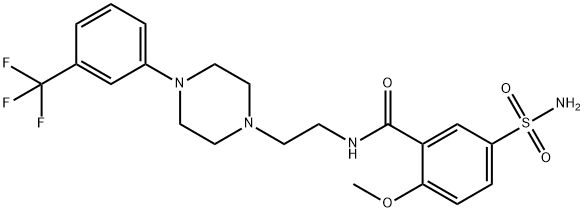 2-Methoxy-5-sulfamoyl-N-[2-[4-(3-trifluoromethylphenyl)-1-piperazinyl]ethyl]benzamide Structure