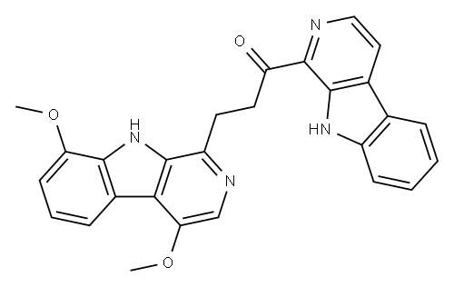 3-(4,8-Dimethoxy-9H-pyrido[3,4-b]indol-1-yl)-1-(9H-pyrido[3,4-b]indol-1-yl)-1-propanone 구조식 이미지