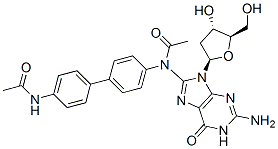 Guanosine, 8-(acetyl(4'-(acetylamino)(1,1'-biphenyl)-4-yl)amino)-2'-deoxy- 구조식 이미지