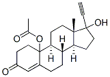 10-acetoxy-17-hydroxy-17-ethinylestr-4-en-3-one 구조식 이미지