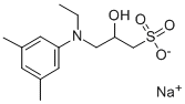 N-Ethyl-N-(2-hydroxy-3-sulfopropyl)-3,5-dimethylaniline sodium salt monohydrate 구조식 이미지