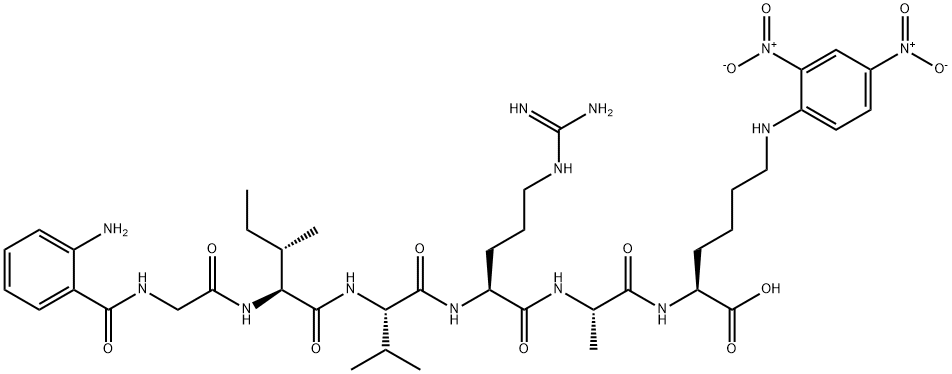 ABZ-GLY-ILE-VAL-ARG-ALA-LYS(DNP)-OH Structure