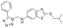 2-((2-Methylpropyl)thio)-N-((5-phenyl-1H-tetrazol-1-yl)methyl)-6-benzo thiazolamine 구조식 이미지