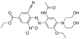 ethyl 4-[[2-(acetylamino)-4-[bis(2-hydroxyethyl)amino]-5-ethoxyphenyl]azo]-3-cyano-5-nitrobenzoate  구조식 이미지