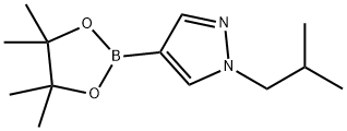 1-ISOBUTYL-4-(4,4,5,5-TETRAMETHYL-1,3,2-DIOXABOROLAN-2-YL)-1H-PYRAZOLE 구조식 이미지