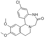 3-Chloro-12,13-dimethoxy-5,9,10,14b-tetrahydroisoquino(2,1-d)(1,4)benz odiazepin-6(7H)-one Structure