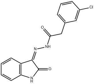 2-(3-chlorophenyl)-N'-(2-oxo-1,2-dihydro-3H-indol-3-yliden)acetohydrazide Structure