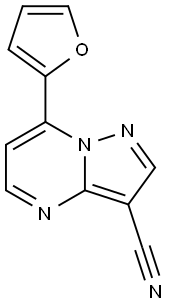 7-(FURAN-2-YL)PYRAZOLO[1,5-A]피리미딘-3-카보니트릴 구조식 이미지