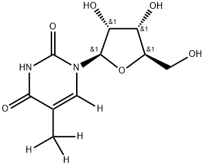5-METHYL-D3-URIDINE-6-D1 Structure
