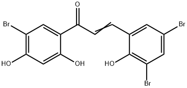 (E)-1-(5-bromo-2,4-dihydroxy-phenyl)-3-(3,5-dibromo-2-hydroxy-phenyl)p rop-2-en-1-one 구조식 이미지