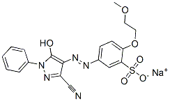5-(3-Cyano-5-hydroxy-1-phenyl-1H-pyrazol-4-ylazo)-2-(2-methoxyethoxy)benzenesulfonic acid sodium salt 구조식 이미지