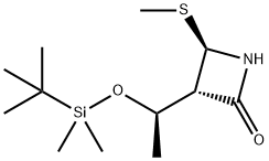 (3R,4R)-4-Methylthio-3-[(R)-1-((t-butyldimethylsilyl)oxy)ethyl]-2-azetidinone 구조식 이미지