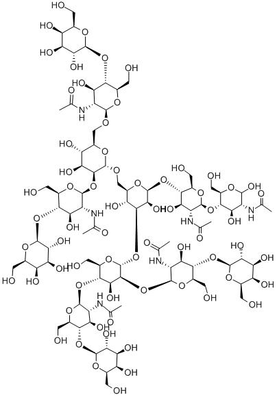 MANNOTRIOSE-DI-(N-ACETYL-D-GLUCOSAMINE), TETRAKIS(GALACTOSYL-N-ACETYL-D-GLUCOSAMINYL) Structure