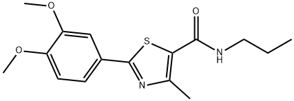 5-Thiazolecarboxamide, 2-(3,4-dimethoxyphenyl)-4-methyl-N-propyl- Structure
