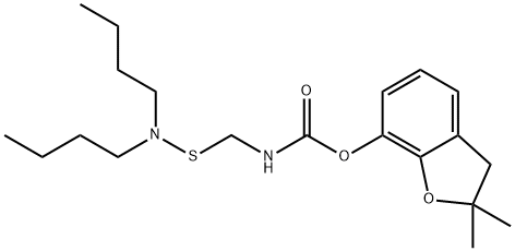 2,3-Dihydro-2,2-dimethylbenzofuran-7-yl=N-[[(dibutylamino)thio]methyl]carbamate 구조식 이미지