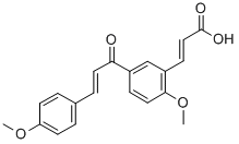 (E,E)-3-(2-Methoxy-5-(3-(4-methoxyphenyl)-1-oxo-2-propenyl)phenyl)-2-p ropenoic acid 구조식 이미지