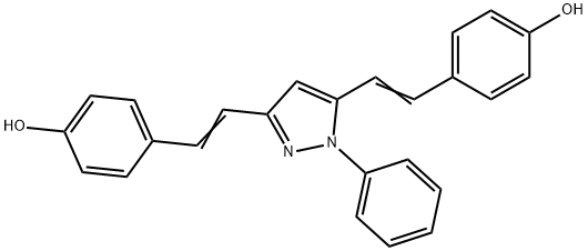 4,4'-(1E,1'E)-2,2'-(1-phenyl-1H-pyrazole-3,5-diyl)bis(ethene-2,1-diyl)diphenol Structure