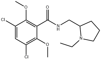 2-((3,5-Dichloro-2,6-dimethoxybenzamido)methyl)-1-ethylpyrrolidine 구조식 이미지