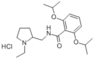 2,6-Diisopropoxy-N-(1-ethyl-2-pyrrolidinylmethyl)benzamide hydrochlori de 구조식 이미지