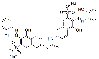 7,7'-(Carbonyldiimino)bis[4-hydroxy-3-[(2-hydroxyphenyl)azo]-2-naphthalenesulfonic acid]disodium salt 구조식 이미지