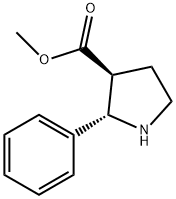 3-Pyrrolidinecarboxylic acid, 2-phenyl-, Methyl ester, trans- Structure