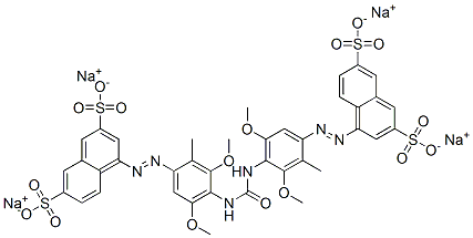 tetrasodium 4,4'-[carbonylbis[imino(5-dimethoxy-2-methyl-4,1-phenylene)azo]]bisnaphthalene-2,7-disulphonate Structure