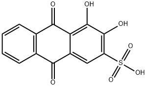 3,4-dihydroxy-9,10-dioxo-9,10-dihydroanthracene-2-sulfonic acid 구조식 이미지