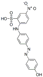 2-[[4-[(4-hydroxyphenyl)azo]phenyl]amino]-5-nitrobenzenesulphonic acid 구조식 이미지