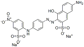 7-amino-4-hydroxy-3-[[4-[(4-nitro-2-sulphophenyl)amino]phenyl]azo]naphthalene-2-sulphonic acid, sodium salt 구조식 이미지