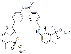 디소듐2,2'-(아족시디-p-페닐렌)비스[6-메틸벤조티아졸-7-설포네이트] 구조식 이미지