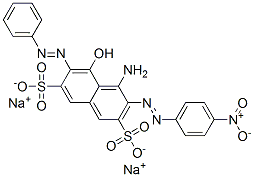 4-amino-5-hydroxy-3-[(4-nitrophenyl)azo]-6-(phenylazo)naphthalene-2,7-disulphonic acid, sodium salt Structure