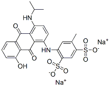 disodium 5-[[9,10-dihydro-8-hydroxy-4-[(1-methylethyl)amino]-9,10-dioxo-1-anthryl]amino]toluene-2,4-disulphonate Structure