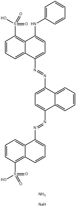 8-anilino-5-[[4-[(5-sulpho-1-naphthyl)azo]-1-naphthyl]azo]naphthalene-1-sulphonic acid, ammonium sodium salt 구조식 이미지