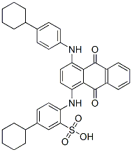 5-cyclohexyl-2-[[4-[(4-cyclohexylphenyl)amino]-9,10-dihydro-9,10-dioxo-1-anthryl]amino]benzenesulphonic acid Structure