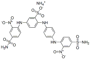 ammonium 5-[[2-nitro-4-sulphamoylphenyl]amino]-2-[[4-[[2-nitro-4-sulphamoylphenyl]amino]phenyl]amino]benzenesulphonate 구조식 이미지