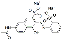 7-acetamido-4-hydroxy-3-[(2-sulphophenyl)azo]naphthalene-2-sulphonic acid, sodium salt Structure