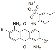 sodium 4-[(4,8-diamino-3,7-dibromo-9,10-dihydro-9,10-dioxo-1-anthryl)amino]toluene-3-sulphonate 구조식 이미지