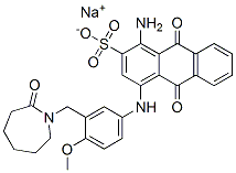 sodium 1-amino-4-[[3-[(hexahydro-2-oxo-1H-azepin-1-yl)methyl]-4-methoxyphenyl]amino]-9,10-dihydro-9,10-dioxoanthracene-2-sulphonate 구조식 이미지