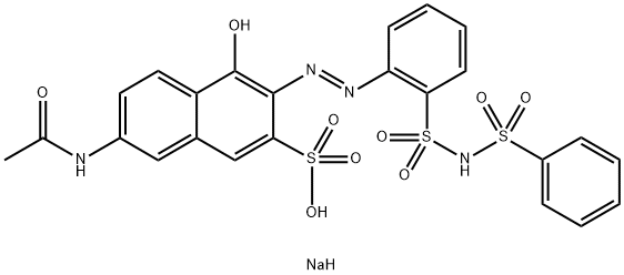 7-acetamido-4-hydroxy-3-[[2-[[(phenylsulphonyl)amino]sulphonyl]phenyl]azo]naphthalene-2-sulphonic acid, sodium salt 구조식 이미지