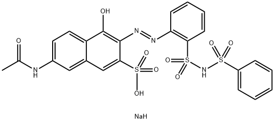 7-acetamido-4-hydroxy-3-[[2-[[(phenylsulphonyl)amino]sulphonyl]phenyl]azo]naphthalene-2-sulphonic acid, sodium salt Structure