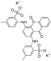 dipotassium 4,4'-[(9,10-dihydro-9,10-dioxo-1,4-anthrylene)diimino]bis(toluene-3-sulphonate) Structure