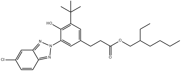 2-ethylhexyl 3-[3-tert-butyl-4-hydroxy-5-(5-chloro-2H-benzotriazol-2-yl)phenyl]propionate 구조식 이미지