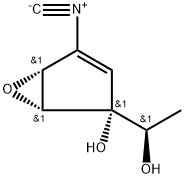 6-Oxabicyclo(3.1.0)hex-3-ene-2-methanol, 2-hydroxy-4-isocyano-alpha-me thyl-, (1-alpha,2-beta,2(R*),5-alpha)-(-)- 구조식 이미지