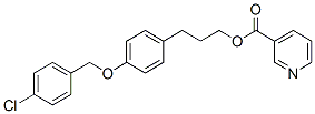 3-[4-[(4-클로로페닐)메톡시]페닐]프로필피리딘-3-카르복실레이트 구조식 이미지