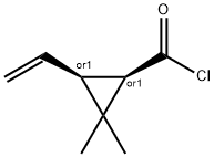 Cyclopropanecarbonyl chloride, 3-ethenyl-2,2-dimethyl-, cis- (9CI) Structure