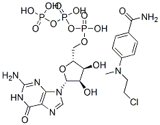 (4-N-(2-chloroethyl)-N-methylaminobenzyl)amide guanosine-5'-triphosphate Structure