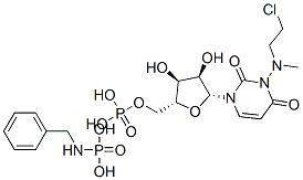 4-(N-2-클로로에틸-N-메틸아미노)-벤질포스파미드헥사우리딜레이트 구조식 이미지